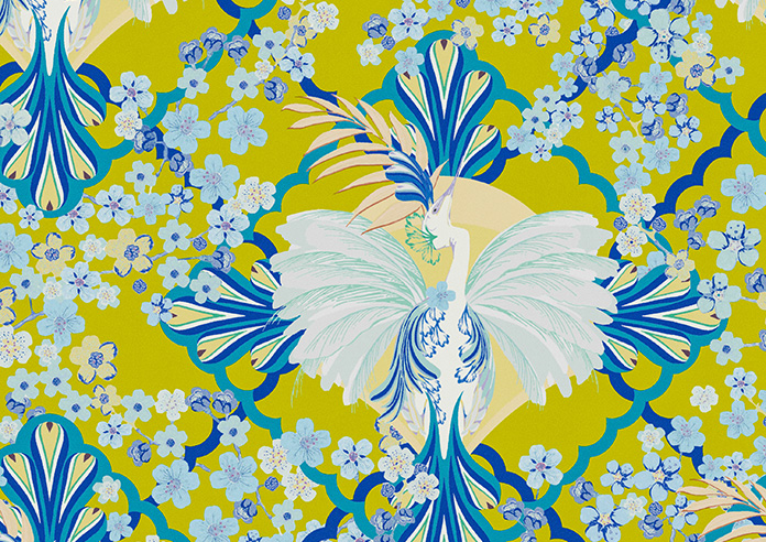 Faded Glamour, China Blue Chartreuse - Twist&Fit Roman Blind - Image 7